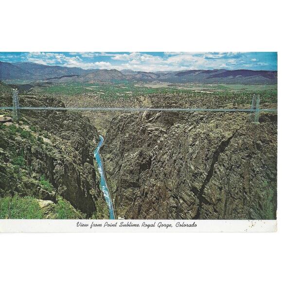 View From Point Sublime Royal Gorge Colorado Postcard Unposted - Picture 1 of 2